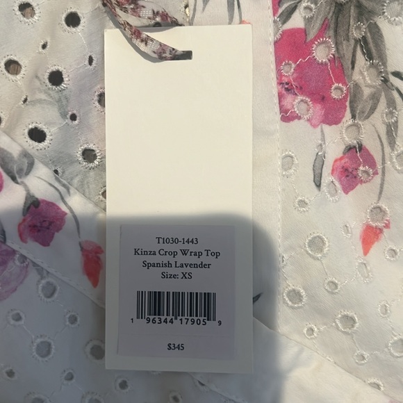 Loveshack Fancy Kinda Crop Wrap Top, Spanish Lavendar, in XS. - Picture 2 of 10